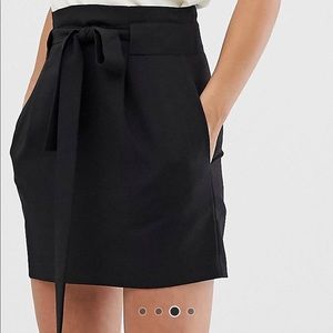 ASOS DESIGN obi mini skirt in black ✨